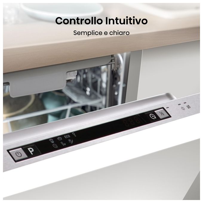Hisense HV523E10 Lavastoviglie da Incasso a Scomparsa Totale 10 coperti Classe E 47 dB Terzo Cesto (82x45x55 cm) colore Nero