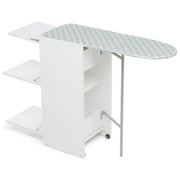 Foppapedretti STIR8 Asse da Stiro a Scomparsa con Ruote Piano in Multistrato di Pioppo 99x34 cm colore Bianco