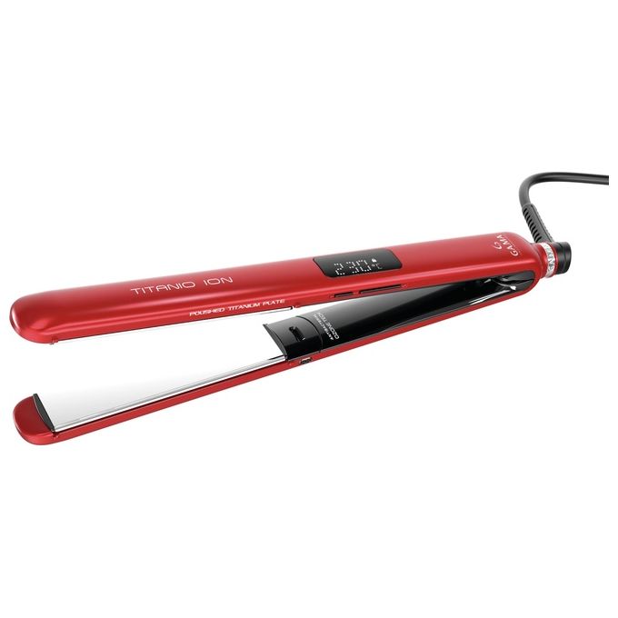 Ga.ma GI2515 Red Digital Titanio 4D Piastra per capelli Ioni e Ozono 40W temperatura 160-230°C colore Rosso