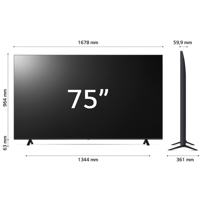 LG 75NANO82T6B NanoCell Smart TV 75'' 4K Ultra HD WebOS 24 3 HDMI Wi-Fi Processore α5 Gen7 colore Marrone