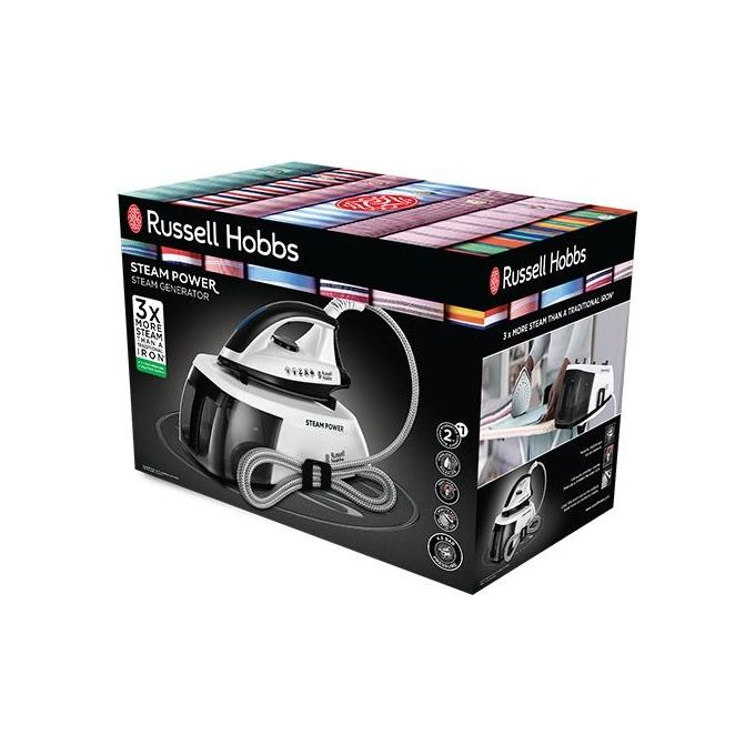 Russell Hobbs 24420-56 Steam Power Ferro da Stiro a Caldaia 2400 W 4.5 bar 90 g-min 1.3 L Acciaio Inossidabile colore Bianco