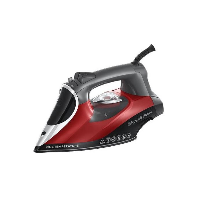 Russell Hobbs 25090-56 Ferro da Stiro a Secco e a Vapore Piastra in Ceramica 2600 W Vapore Continuo 50 g-min Getto Vapore 210 g-min Serbatoio 0,35 L Cavo 3 m colore Nero Grigio Rosso