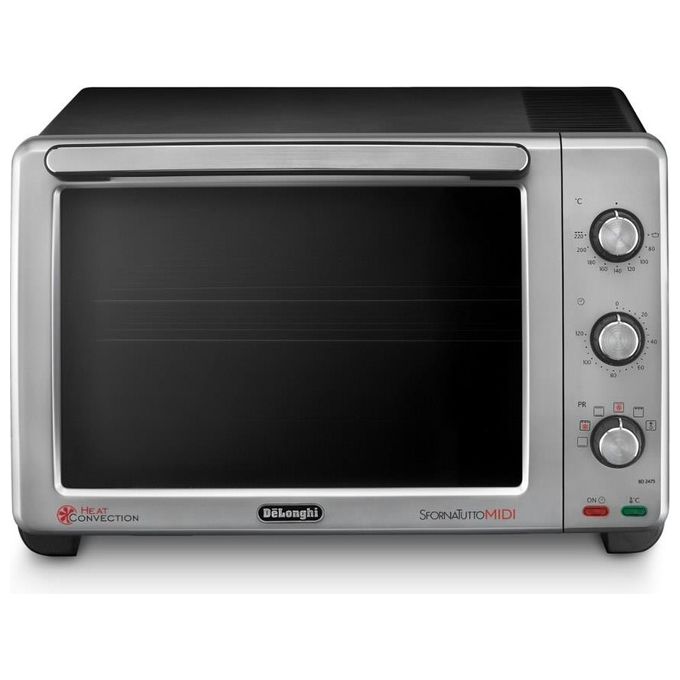 DeLonghi EO24752 Fornetto Elettrico Ventilato con Grill Sfornatutto Midi Capacita' 24 Litri Potenza 1800 W 7 Funzioni   Nero