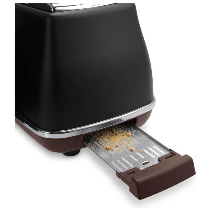 DeLonghi CTOV2103.BK Tostapane a 2 Scomparti Potenza 900 W Vintage Nero