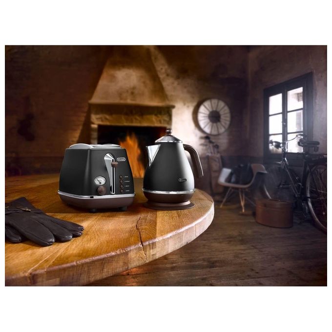 DeLonghi CTOV2103.BK Tostapane a 2 Scomparti Potenza 900 W Vintage Nero