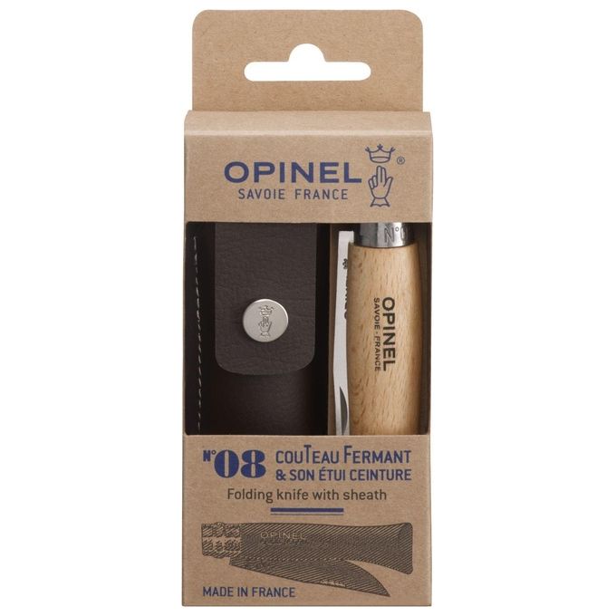 Opinel Coltellino No. 08 con Custodia con Lama Inox