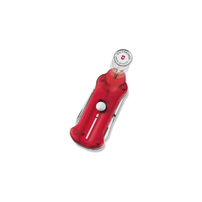 Victorinox 0.7052.T Golf Tool Coltello Multifunzione 10 Funzioni Lama Grande Rosso Trasparente