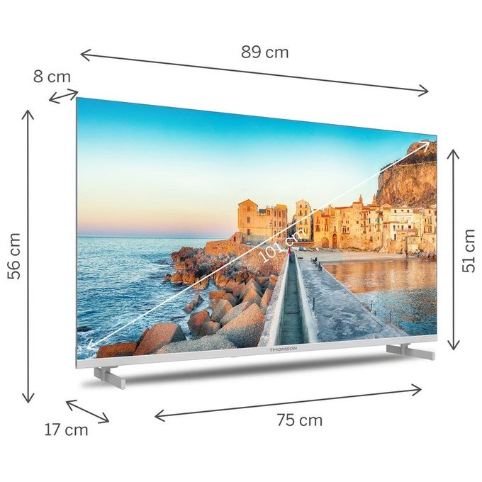 Thomson 40FG2S15W Smart TV 40'' Full HD Google TV Direct-LED HDR10 Wi-Fi Bluetooth colore Bianco