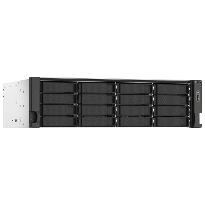 QNAP TS-1673AU-RP-16G TS-1673AU-RP Server NAS 16 Bays AMD Ryzen V1500B 16 GB DDR4 2x 2.5GbE RAID Supportato colore Nero Grigio