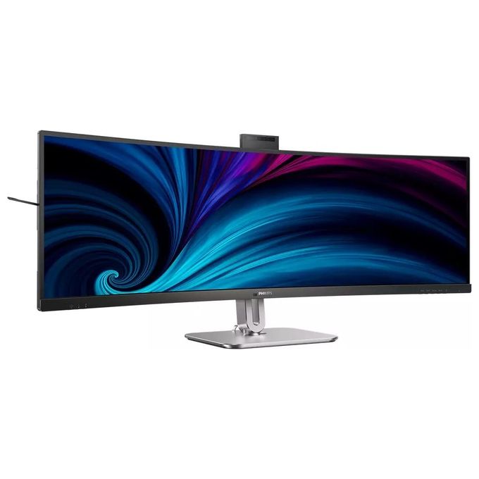 Philips 49B2U6900CH Monitor PC Curvo 49'' Dual QHD 5120x1440 USB-C 100W Webcam 5MP Hub USB DisplayPort HDMI colore Nero