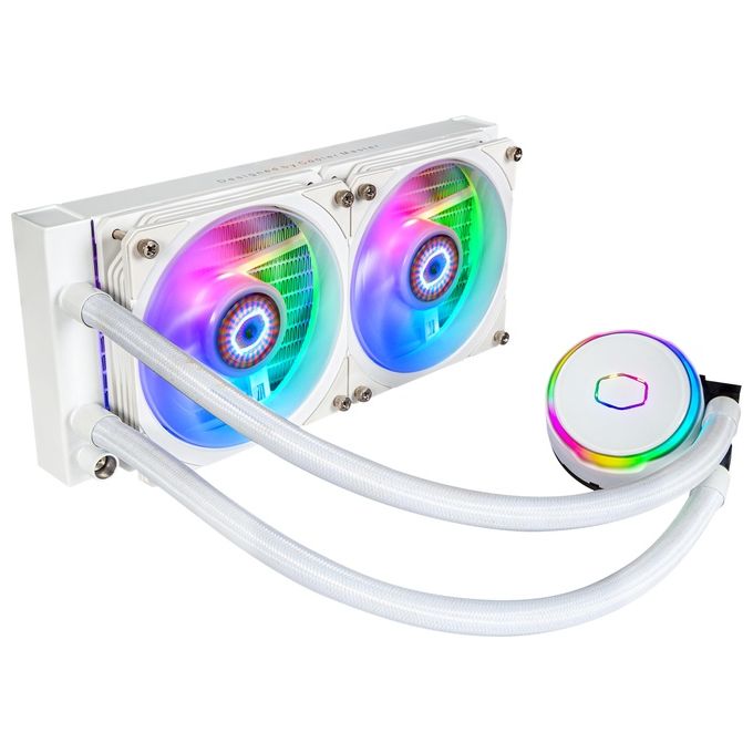 Cooler Master MLY-D24M-A23PZ-RW MasterLiquid PL240 Flux Kit di raffreddamento a liquido 12 cm 2 ventole PWM pompa 210000 h colore Bianco