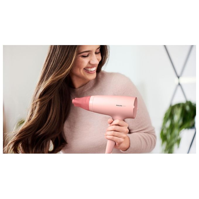 Philips BHP398-00 3000 Series Set per Styling dei Capelli 1600 W ThermoProtect ceramica 3 temperature piastra asciugacapelli colore Rosa