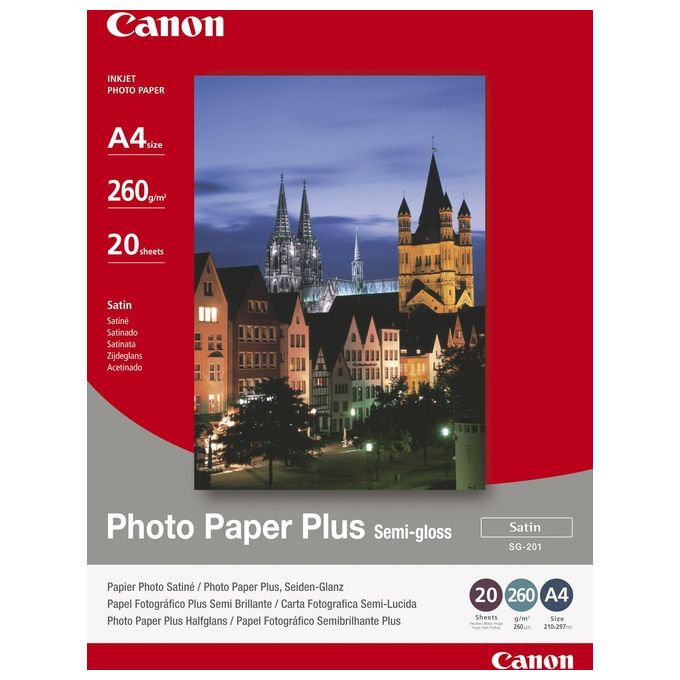 Canon Sg-201 A4 Semi Glossy Photo P. 20fg
