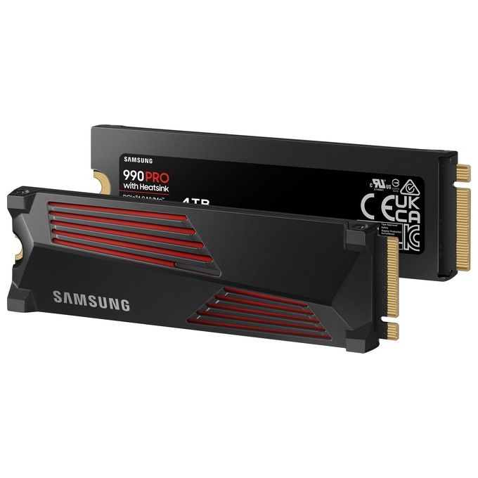 Samsung MZ-V9P4T0GW 990 PRO SSD Interno NVMe M.2 4TB PCIe 4.0 7450 MB-s con Dissipatore di Calore
