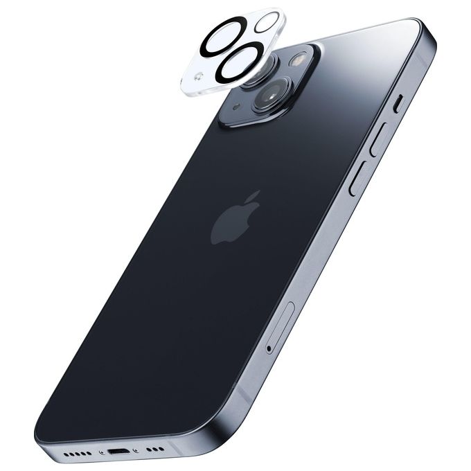 Cellularline CAMERALENSIPH15 Protezione Fotocamera Vetro temperato per iPhone 15 iPhone 15 Plus colore Trasparente