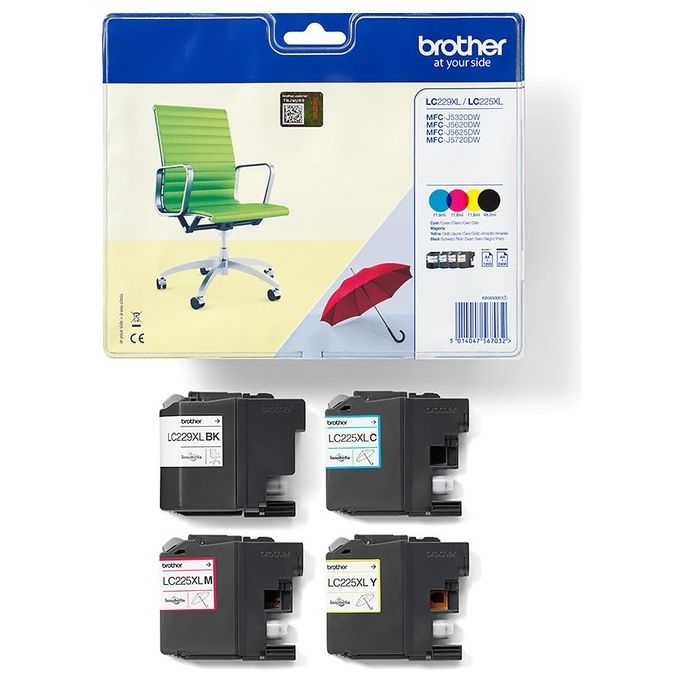 Brother Cartucca Ink-jet Lc229xl Valbp kit 4 cart per Multifunzione-j5320dw-j5620dw-j5720dw