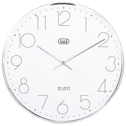 Trevi OM 3512 S Orologio da Parete Analogico Quarzo Diametro 30 cm Vetro Curvo Antiriflesso Lancette Metallo Movimento Sweep colore Silver