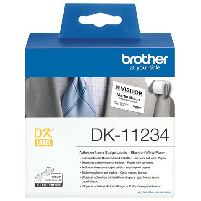 Brother DK11234 Etichette per Stampante Autoadesive Nero su Bianco 60x86 mm 260 Pz colore Nero