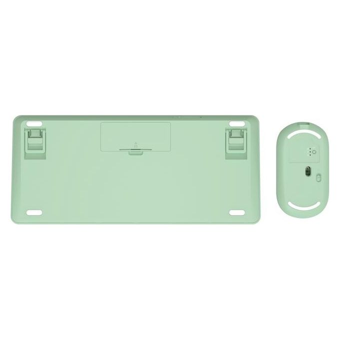 Trust 24943 Lyra Kit Tastiera e Mouse Wireless QWERTY Italiano Multi-dispositivo RF USB Bluetooth ricaricabile colore Verde