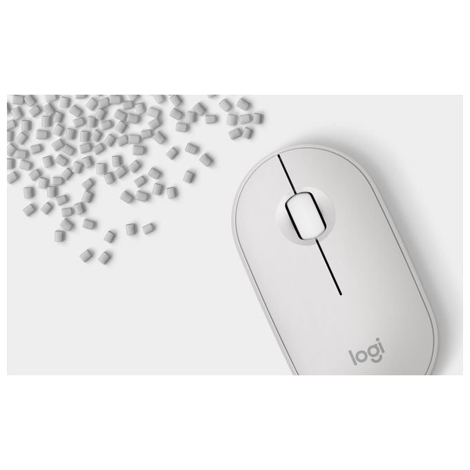 Logitech Pebble 2 M350s Mouse Ambidestro RF senza Fili  Bluetooth Ottico 4000 DPI Offwhite
