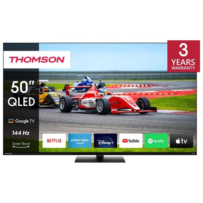 Thomson 50QG7C14 Smart TV 50'' QLED Pro 4K Ultra HD 144Hz Google TV Dolby Vision Atmos Wi-Fi colore Nero
