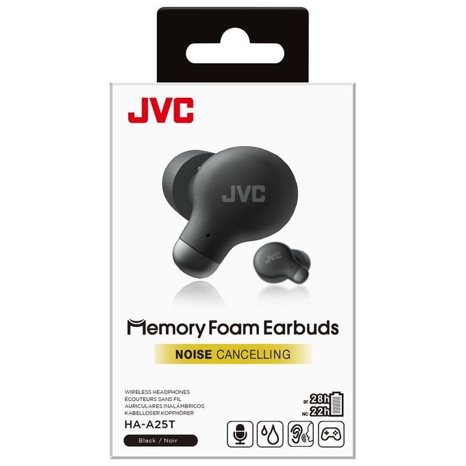 JVC HA-A25T Auricolari True Wireless In-ear Bluetooth 5.3 ANC IPX4 28h colore Nero