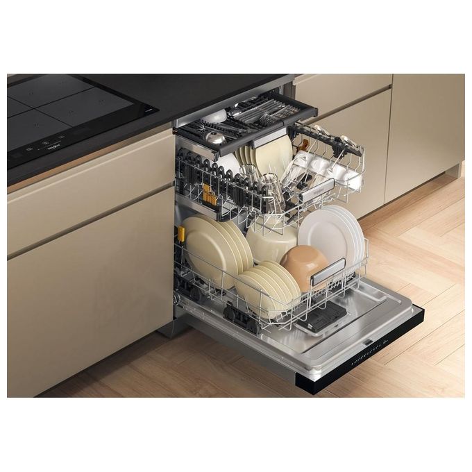 Whirlpool W7FHP43X MaxiSpace Lavastoviglie Libera Installazione 15 coperti Classe C 43 dB AquaStop (85x60x59 cm) colore Inox