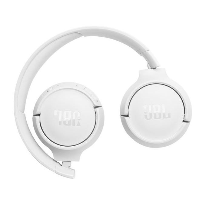 JBL JBLT520BTWHTEU Tune 520BT Cuffie On Ear Wireless Bluetooth 5.3 Pure Bass 57 ore Microfono Pieghevoli colore Bianco