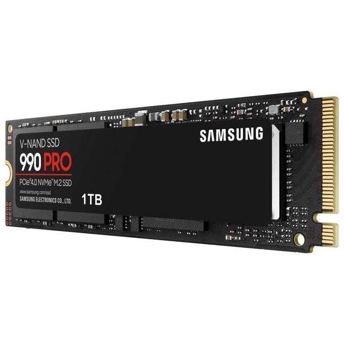 Samsung MZ-V9P1T0BW 990 PRO SSD Interno NVMe M.2 1TB PCIe 4.0 x4 Lettura 7450 MB-s Scrittura 6900 MB-s V-NAND MLC