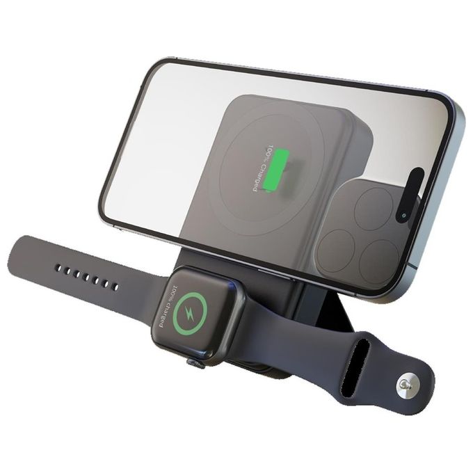 Celly MAGPBW10000BK PowerBank MagSafe 10000 mAh Carica Wireless USB-C Supporto Apple Watch colore Nero