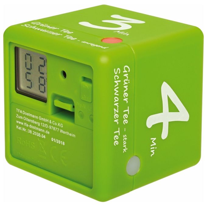 Tfa-Dostmann Timer Digitale per The Plastica Verde 6x6x6cm