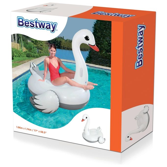 Bestway Materassino Cavalcabile Gonfiabile Cigno 196X174 Cm 41111