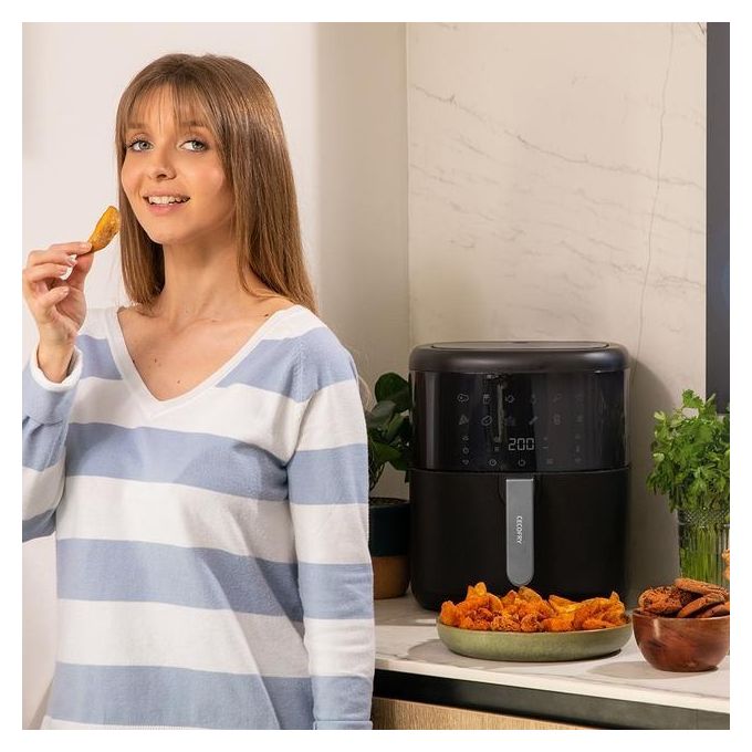 Cecotec 04993 Cecofry Bombastik 6000 Full Friggitrice ad aria 6 L 1700 W 12 Programmi Display Touch colore Nero