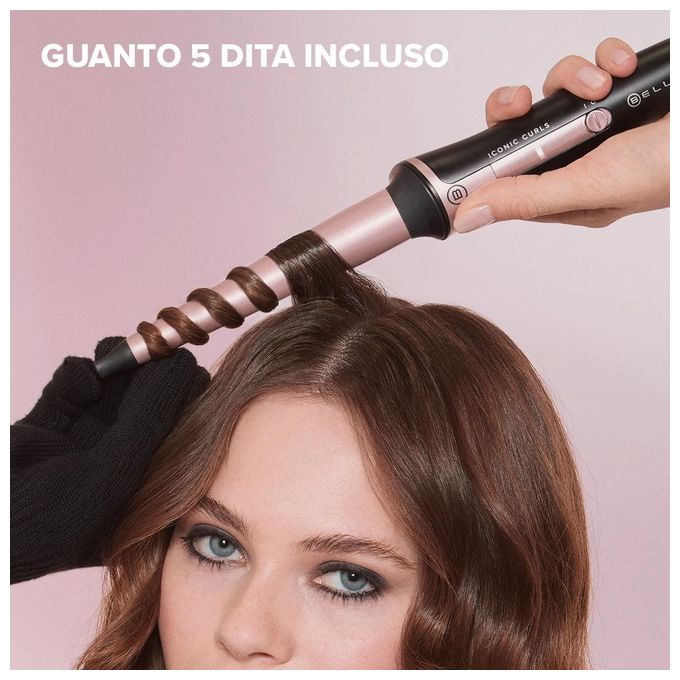 Bellissima 11949 Iconic Curls Arricciacapelli Conico Ceramica 25-13 mm 150°C 210°C 40 W Guanto Termico colore Nero