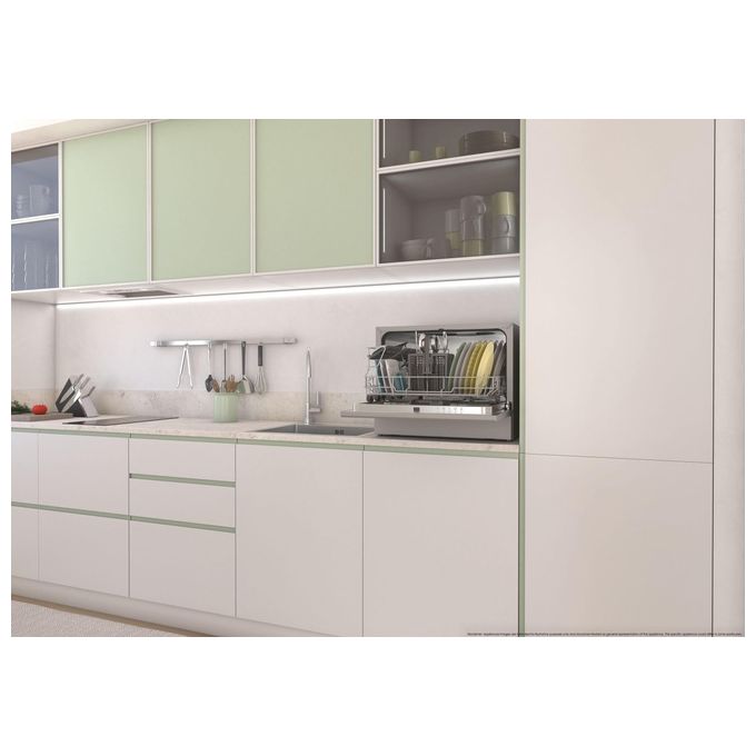 Candy CP 6E51LS Rapido Lavastoviglie Compatta 6 coperti Classe E 8 programmi 51 dB (44,3x55x50,1 cm) colore Silver