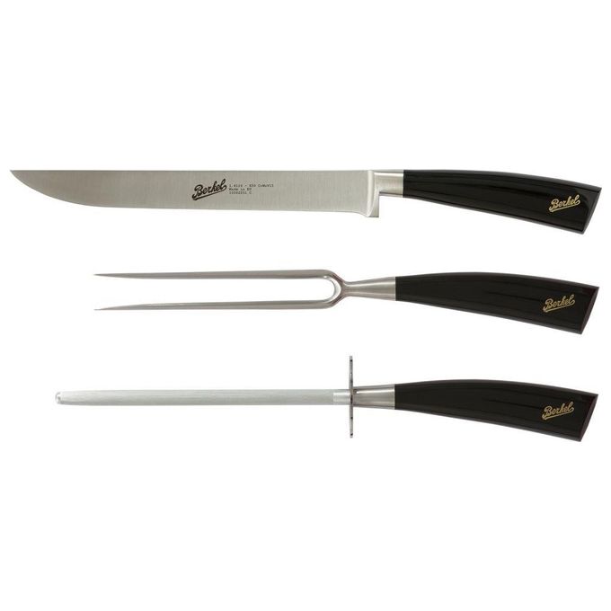 Berkel Elegance Coltello da Cucina Lucido Nero Set per Arrosti 3 Pezzi