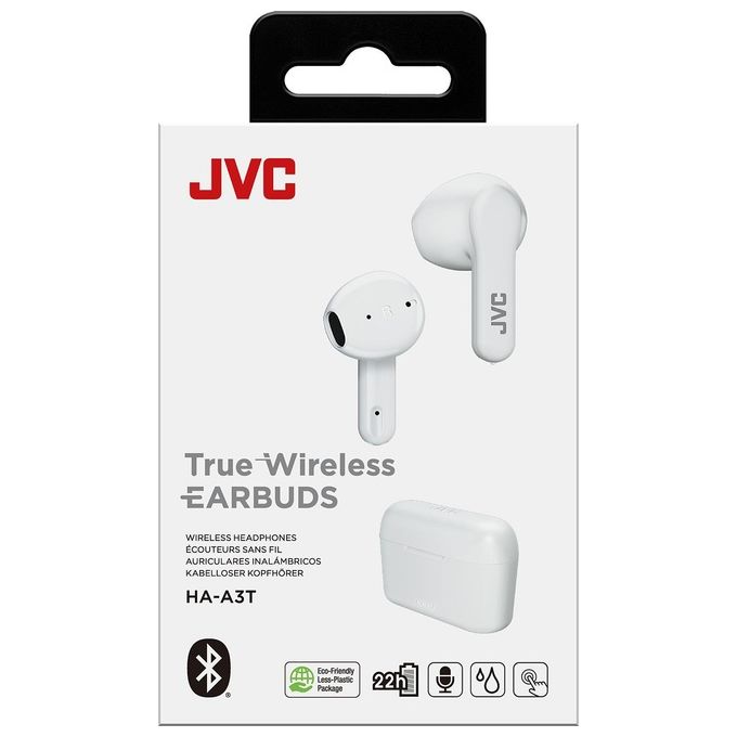 JVC HA-A3T Auricolari True Wireless Bluetooth 5.1 In-ear IPX4 Microfono integrato 22h autonomia colore Bianco