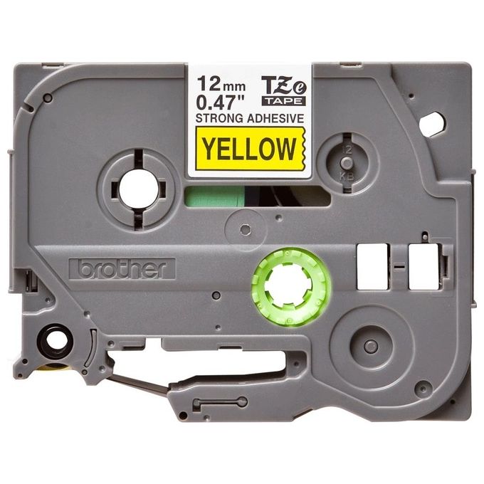Brother Nastro 12mm Nera Giallo Adesico Resistente