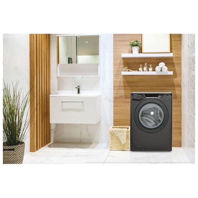 Candy HES12104TWMBB6-S Ultra Hygiene Lavatrice 10 Kg Classe A-10% Profondita' 58 cm Centrifuga 1200 giri Inverter Vapore Wi-Fi colore Nero