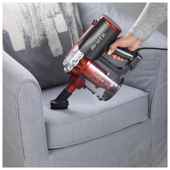 Ariete 2761 Handy Force Aspirapolvere a Bastone 2 in 1 Ciclonico Senza Sacco 1 L 600 W Filtro HEPA colore Nero Rosso