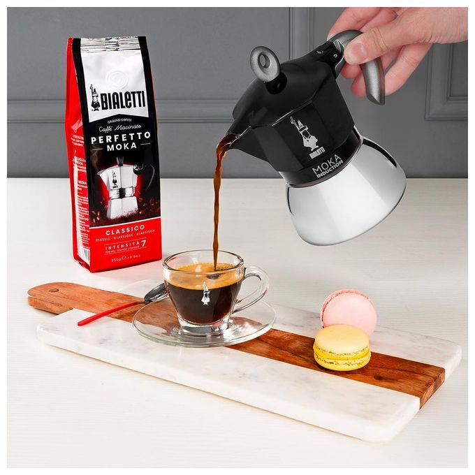 Bialetti Moka Induction 6 Tazze Nero-Argento