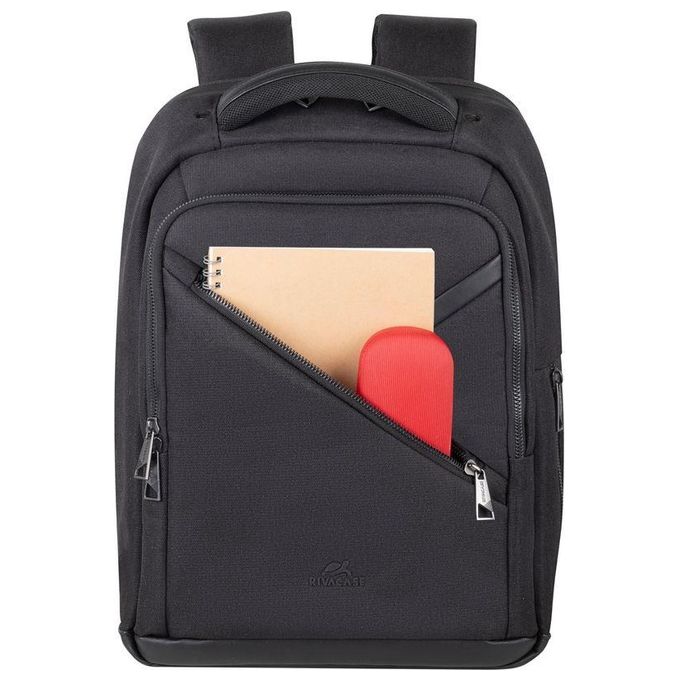 RivaCase 8126 BLACK Zaino Eco per Laptop Compatibile con 14 e Mac Air 15 Pollici in Poliestere Riciclato RPET Impermeabile con Scomparto Imbottito per Dispositivi Protezione Laterale e Inserto Antishock Colore Nero