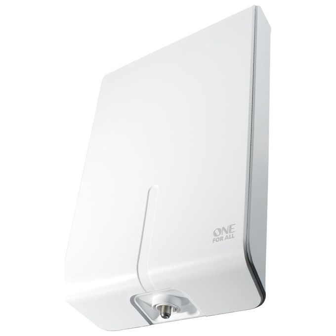 One For All SV9455-5G Antenna Esterna DVB-T2 Amplificata 50 km Filtro 3G 4G 5G 4K Ultra HD IP55 colore Bianco