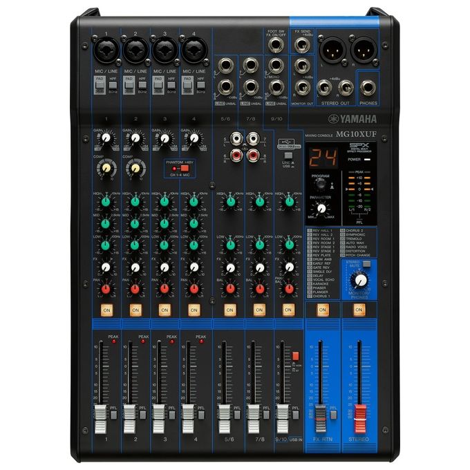 Yamaha CMG10XUF MG Series Mixer Analogico 10 canali USB 24bit 192kHz Effetti SPX 24 programmi Preamplificatori D-PRE colore Nero