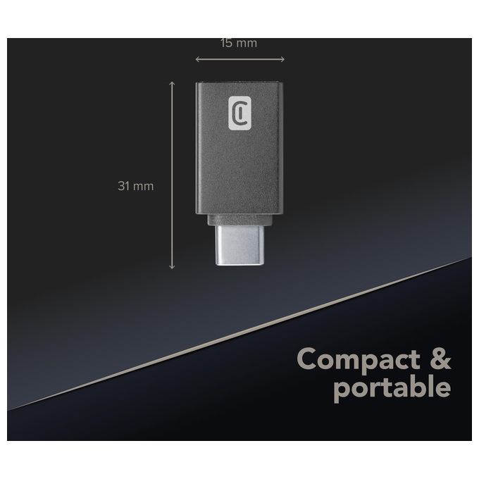 Cellular Line Adattatore per Auto Usb-C a Usb-A