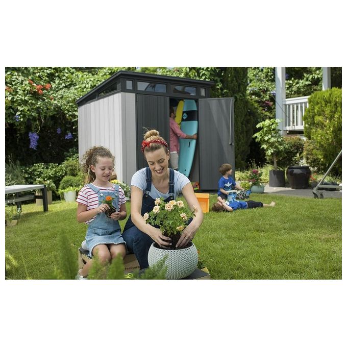 Keter Casetta da Giardino Artisan 77 in Resina 214x218x226h Grigio
