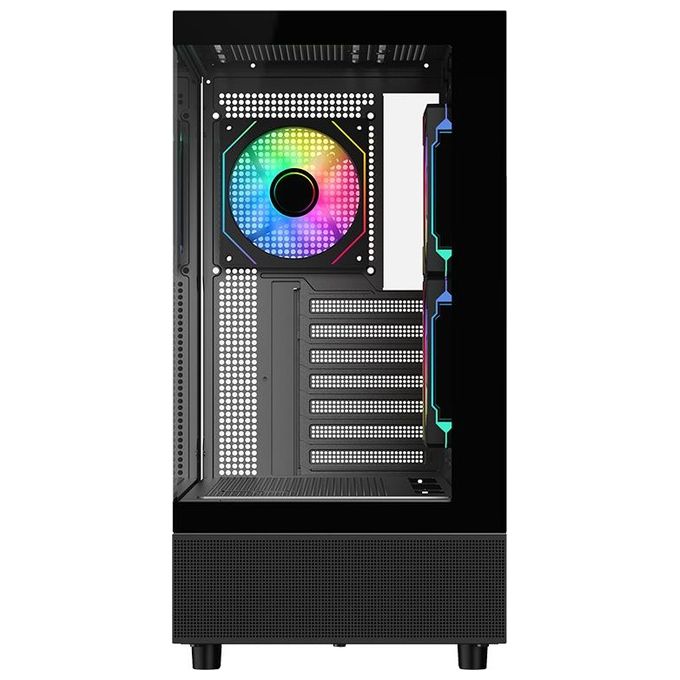 Itek ITGCASB42B SHOWBUI 42B Case Gaming Tower ATX con 3 Ventole ARGB 2 USB3 Type-C Vetro Temperato colore Nero