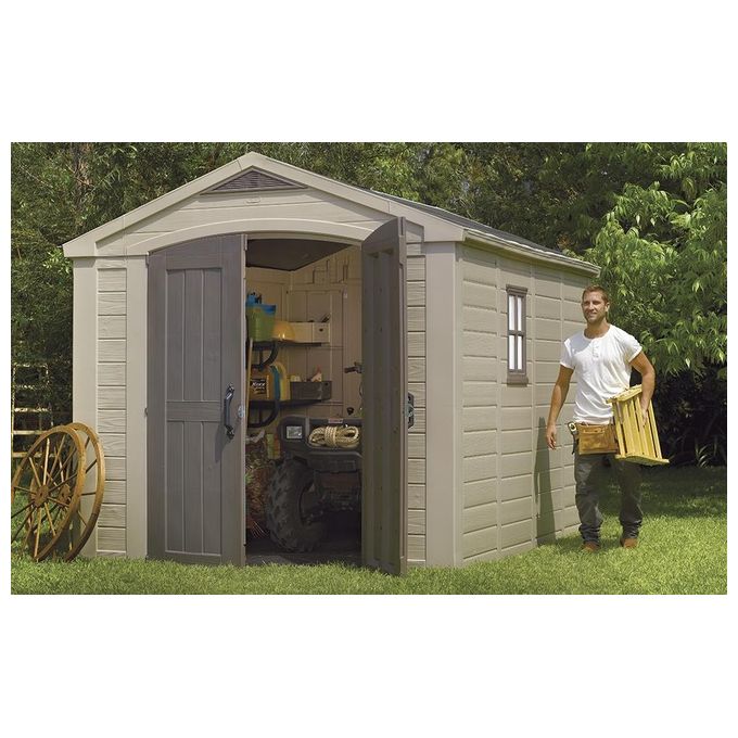 Keter Casetta da Giardino Factor 8X11 in Resina 256,5x331,5x243h Beige