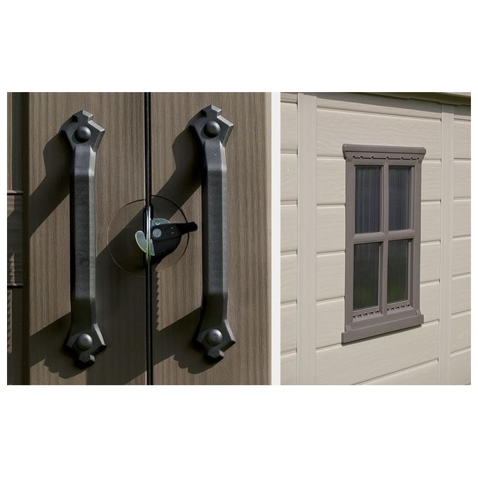 Keter Casetta da Giardino Factor 8X11 in Resina 256,5x331,5x243h Beige