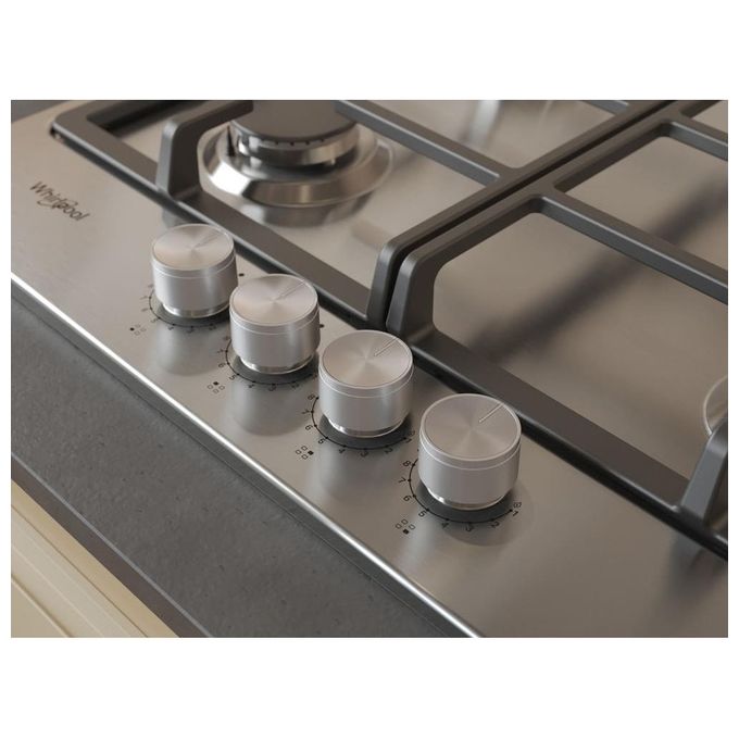 Whirlpool TGML661IX Piano cottura a gas 58 cm 4 fuochi 7800 W da incasso colore Inox